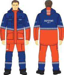 Men's cape jacket in the corporate style of PJSC Gazprom Neft for protection against thermal risks of electric arc, elevated tem
