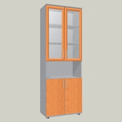 Document cabinet with two glass doors in frame profile model SHR-2