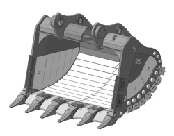 Heavy duty rock bucket RD-270-15m3-GET(DA)