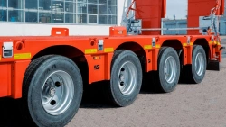 Semitrailer Tverstroimash 993941 modification 0023 variant - platform with mechanical gangways and extensions