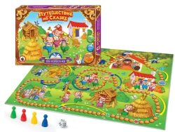 Board game. Travelling by the fairy tale "The Three Little Pigs".
