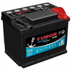 Accumulator battery starter lead-acid TUBOR AQUATECH STANDART 6ST-60.1(0) VL