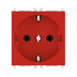 CADUCEUS ALING Experience Flush-mounted socket outlet with earthing without blinds 16A, 250V~, 2M, red, art. 74101.4