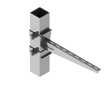 Support bracket BSOT 20-000, with overall dimensions from 130x60xx34,5 mm to 830x80x104,5 mm, metal thickness 2,0 mm, steel n