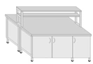 Metal island table with 3 doors SFO-1(m)