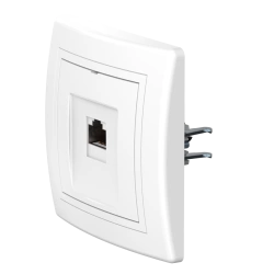 CADUCEUS ALING PRESTIGE Flush-mounted computer socket with Keystone RJ45 8P8C cat.6 FTP module, white, art. 6150S.000