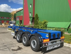Three-axle semitrailer-container wagon model PL-24 of modification PL-24N with axle unit BPW HSFALM 9010-15 V36 61.68.361.147QS