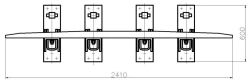Counter rail of SP850 profile with complete set of pads with stop and fastenings (for SP t. R65 m. 1/6 pr. 2307) project MP380.0