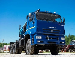 Special purpose vehicle with KMA type hydraulic loading crane on the basis of KAMAZ 53504 and its modifications 51K12N-UM