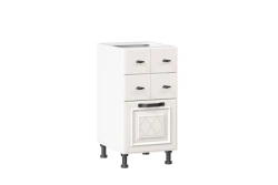 Type 4 LD.270580.000 Kitchen cabinet 400 with 3 drawers (4) LUX (without handle) (White )