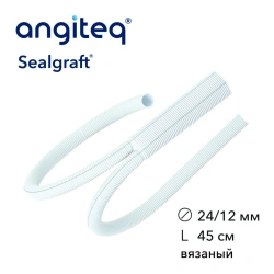 Blood vessel prosthesis synthetic knitted bifurcation covered with collagen D 24-12mm L 45cm