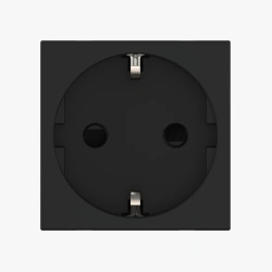 CADUCEUS ALING HIDE 45x45, 16A, 250V~ modular 45x45, 16A, 250V~ grounded socket with curtains, with horizontal plug, tee