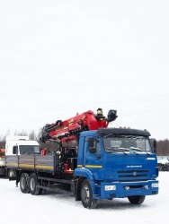 Special truck with hydraulic loading crane of MKMA type on the basis of KAMAZ 65117 and its modifications 64K04G-L150