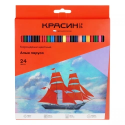 Coloured pencils Krasin "Scarlet Sails", 24-colour, sharpened, cardboard. pack.