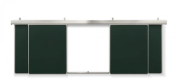 Rail system of sliding auditor's magnetic chalk boards "Segment"