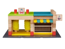 Magnetic wood construction set WOODBLOCKS. Transpark 2in1 (65 pieces)