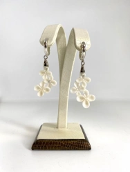 Earrings "Plumeria" (white jade)