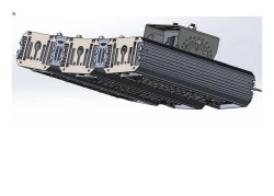 LED luminaire "Industrial Design MTM IoT" series CUBIC 160 Three modules Connection from sides 5 degrees Mounting Cantilever