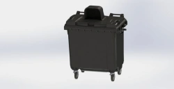 Mobile waste bin 770l Art.26.C19.H (20.804.98.PE; 21.053.98.T)