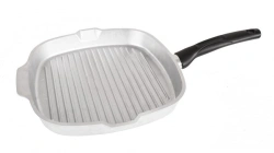 Grill pan square 260x260mm (uncoated) aluminium cast TM Kukmara, with bakelite handle, without lid