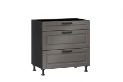 Type 4 LD.270200.000 Kitchen cabinet 800 with 3 drawers cabinet LUX (5) (Black )