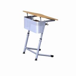 Single-seat adjustable pupil's table on metal frame, height groups No. 0-2; 1-3; 2-4; 3-5; 4-6; 5-7