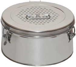 Sterilisation round boxes with filters KF-9 according to TU 9451-018-07614107-2002 and replacement parts: filters