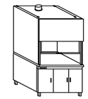 Fume cupboard with built-in drawers ??-1