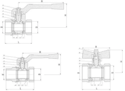 Brass ball valve KSHL DN 10-50 PN 1,6 MPa