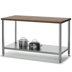 Confectionery table SRKP, stainless steel, wood top