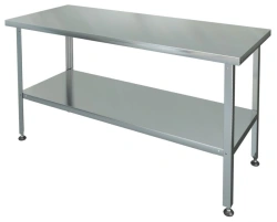 Industrial cutting table without sides, solid shelf SRP-0-0,6/0,95-P (stainless steel)