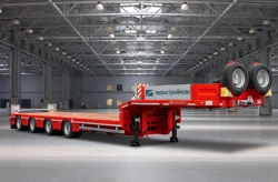 Semi-trailer Tverstroimash 993941 modification F024, variant - platform with pneumatic suspension and extensions