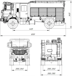 Fire engine of foam extinguishing APT 3,0-(40, -40/4, -50,-50/4) (43206) model 002-UPZ type UR44, modification UR44HH on chassis