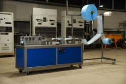 SEMI-AUTOMATIC LINE FOR PRODUCTION OF HYGIENIC, MEDICAL MASKS FROM NON-WOVEN MATERIAL