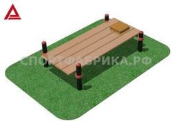 Platform for performing the test "Bending-extension of the arms in a supine position on the floor" with a platform for fixing th