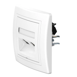 CADUCEUS ALING PRESTIGE Flush-mounted double computer socket with Keystone RJ45 8P8C cat.5e UTP modules, white, art. 614