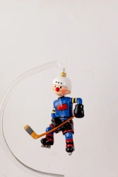 Licence Christmas tree toy made of glass "Blue Striker"