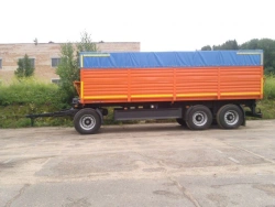 Dumper trailer NEFAZ-8560-05 with pneumatic suspension and imported axle units.