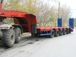Semitrailer SAV 931825-0000010...70 (spring suspension, service braking system with EBS), with mechanical ladders, with p-posts