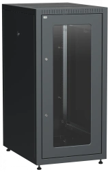 LE05-18U68-GM ITK Cupboard LINEA E 18U 600x800mm doors 2pc glass and metal black.