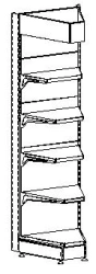Shelving unit of the first type, one-sided, angular (45°), internal ST1-UV(45°)