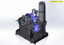 (MNU) Oil pressure unit and (BG) block of hydrodistributors (System of automatic control of hydro unit of MHPP at Pros