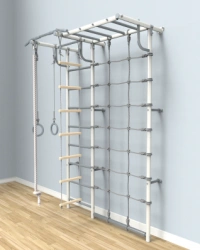 Handrail and rope net for children's buffet wall