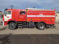 Fire tanker AC 3,2-70/4 (43265) type 4344-01, modifications 43445A, 43446A on KAMAZ chassis 43265-D5, 43265-5H
