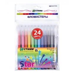 Star" markers, 24 colours, flushable, packet, Europod. , washable, packet, europodweight