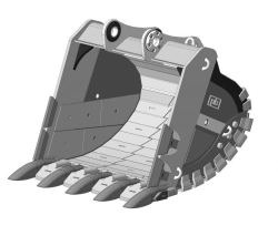 Heavy duty rock bucket RDX-123.235d-XS115(5)-LS-WS