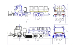 Road maintenance machine with a set of summer equipment model MK-4532-07