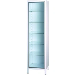 Medical metal one-section single-door cupboard with glass door for medicines ??-1.304-"Aibolit" TU 9452-014-51768