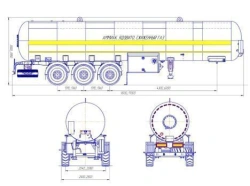 Semi-trailer-tanker PPTSTA-3, type P3, modification 96833-000010-04. Axle unit AGOS-3-GT7-00.00.000-01 or axle unit BPW