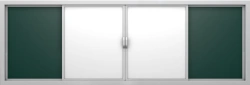 Rail system of sliding magnetic marker-chalk auditory boards